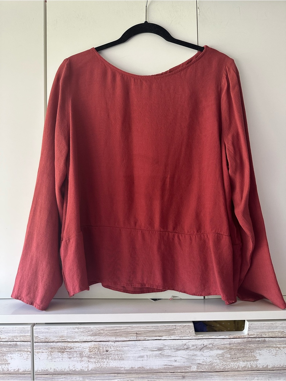 🧡🍂 M&S Collection Rust Textured Peplum Blouse Plus Size 14 🍂🧡